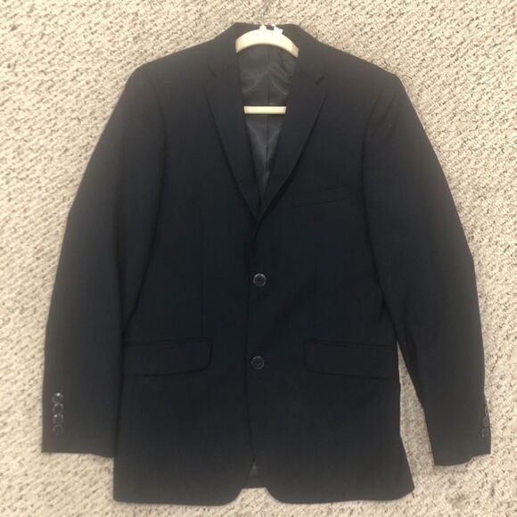 Men's Pierre Laurant Dark Blue Suit Jacket 36R Pants 30" x 32" - Picture 2 of 16